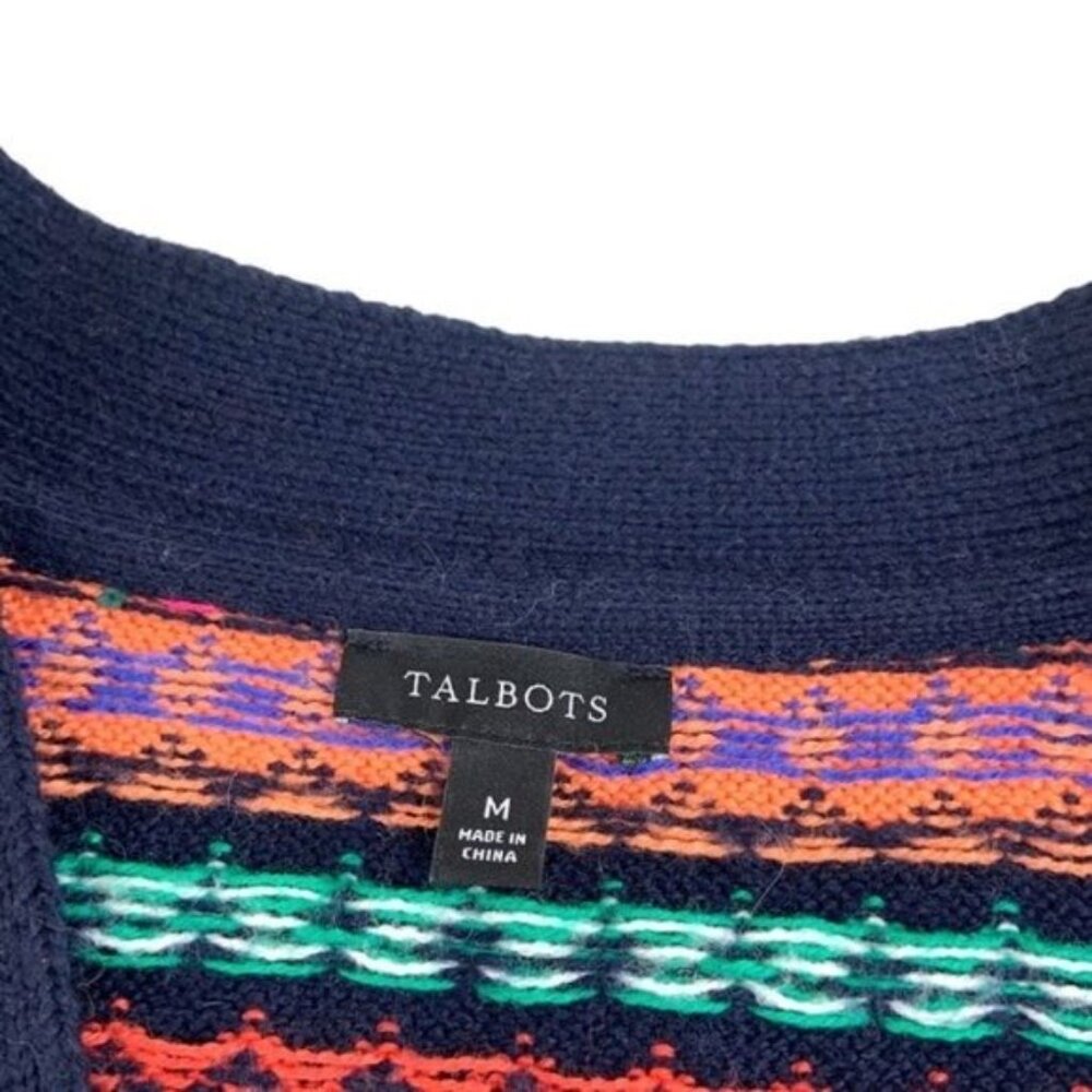 Talbots Fair Isle Button Front Cardigan - Picture 4 of 6